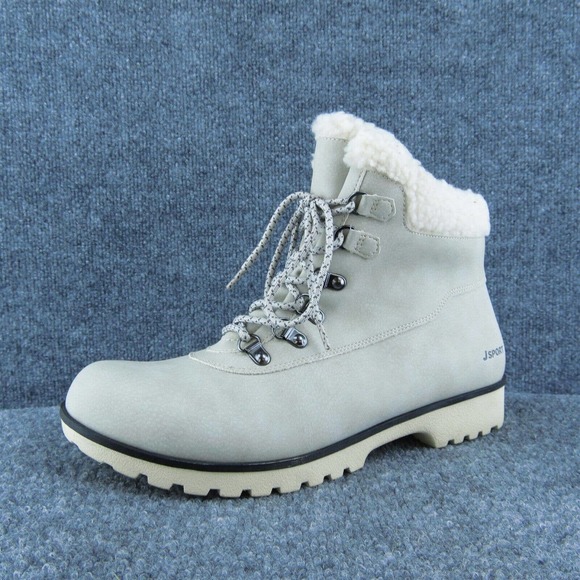 Jsport Women Shearling Style Boots Bluestone Gray Synthetic Zip‎ Size 11 Medium - Picture 1 of 6